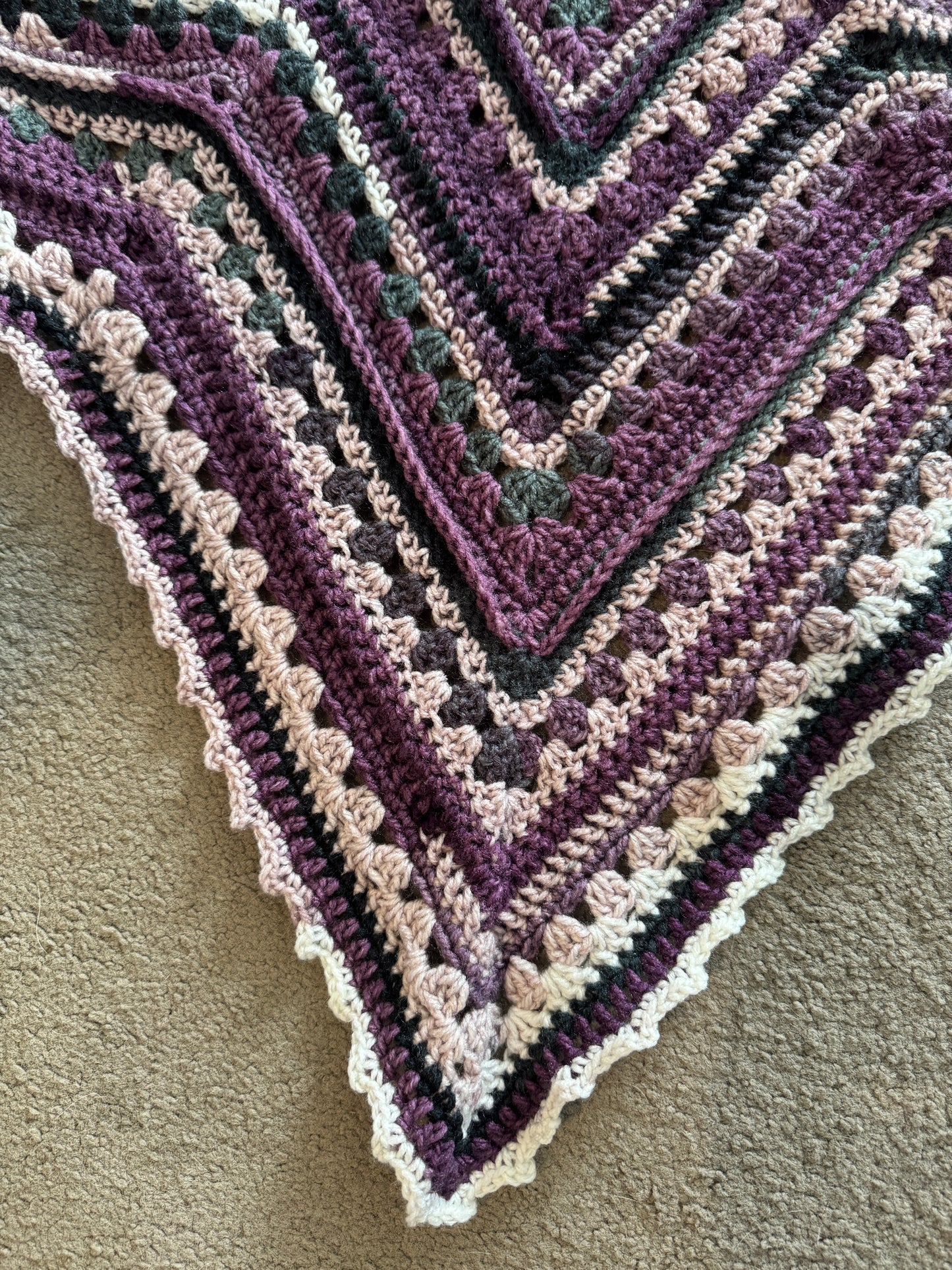 Crochet Blanket - Purple & Grey Star (Two Options)
