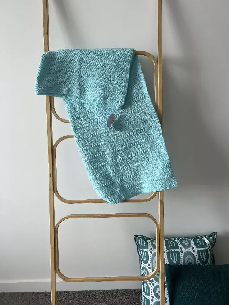 Crochet Blanket - Blue Popcorn Stitch