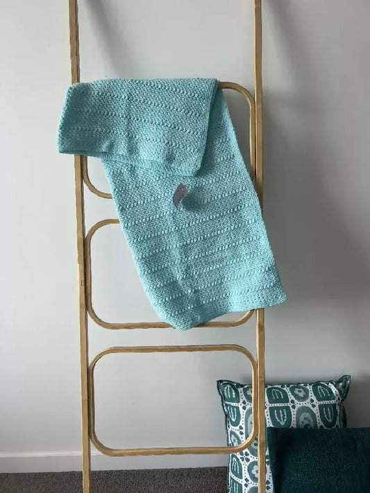 Crochet Blanket - Blue Popcorn Stitch