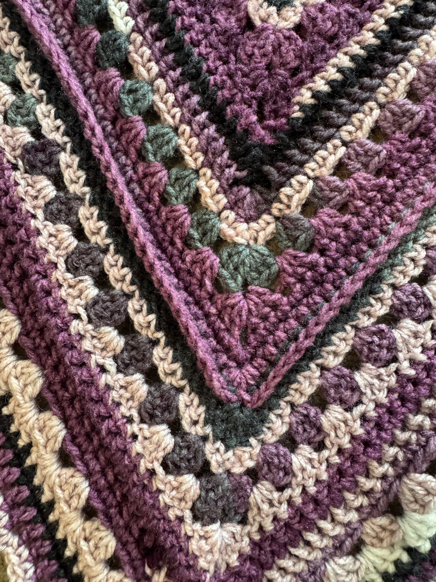 Crochet Blanket  - Purple & Grey Star (Two Options)