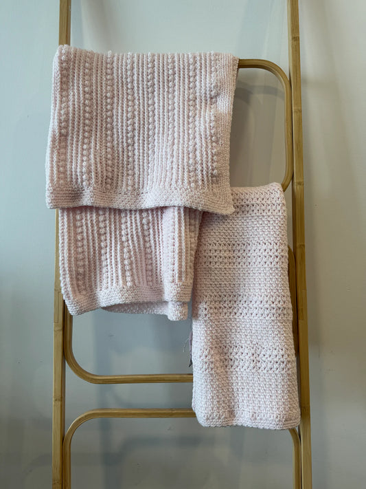 Crochet Blanket - Baby Pink - Multiple Options