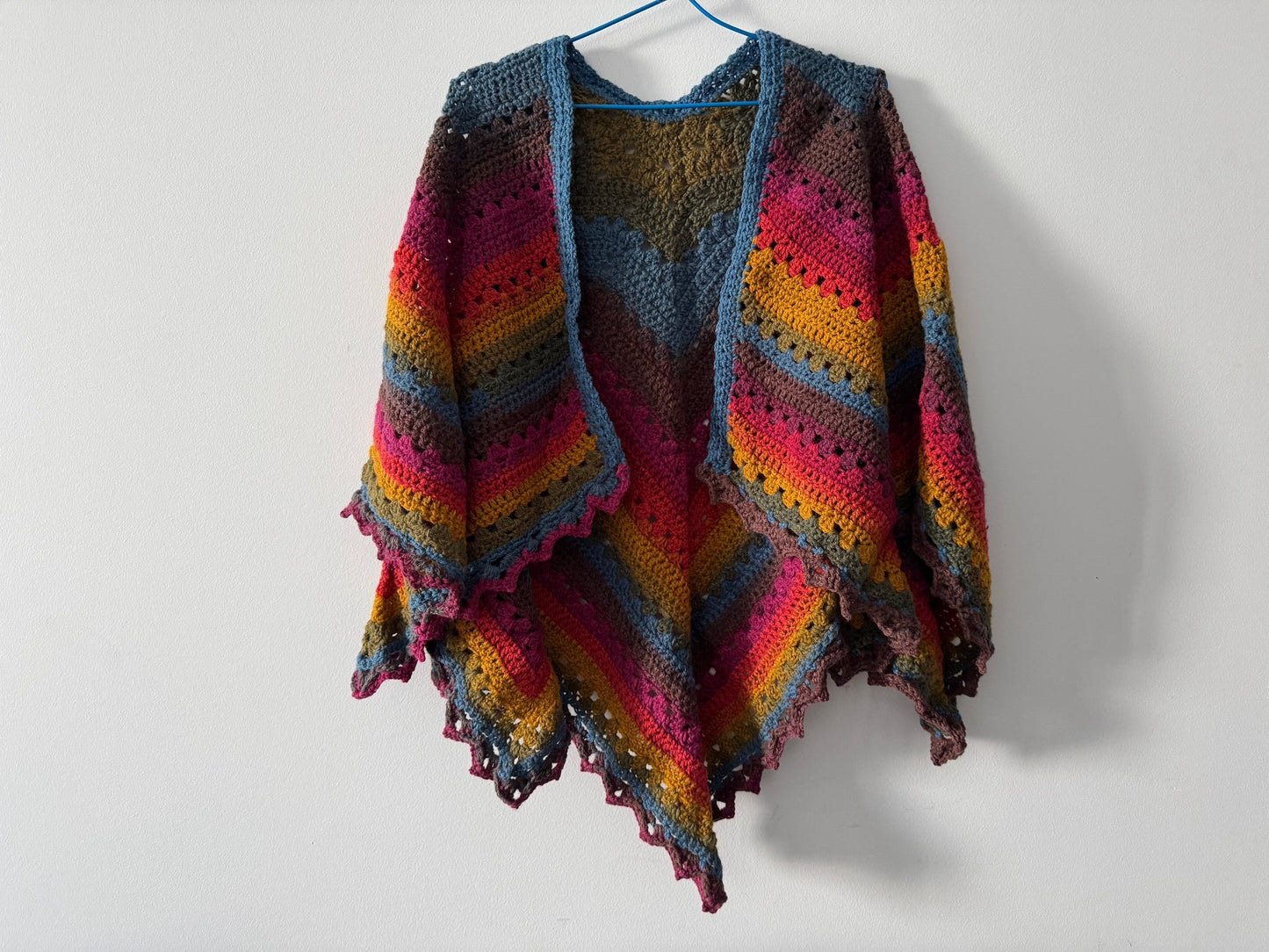 Crochet Ladies Shawl - Warm Rainbow