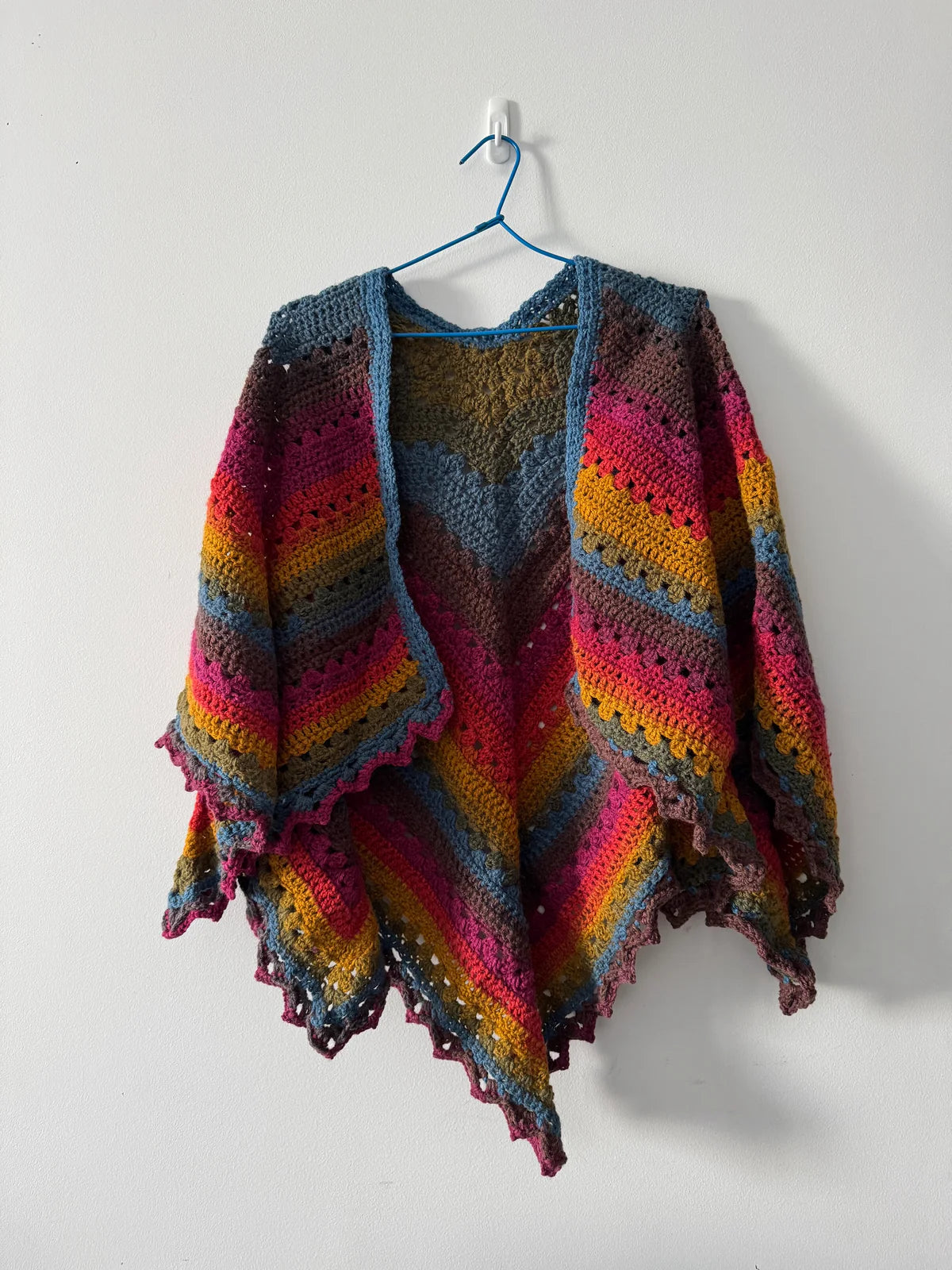 Crochet Ladies Shawl - Warm Rainbow