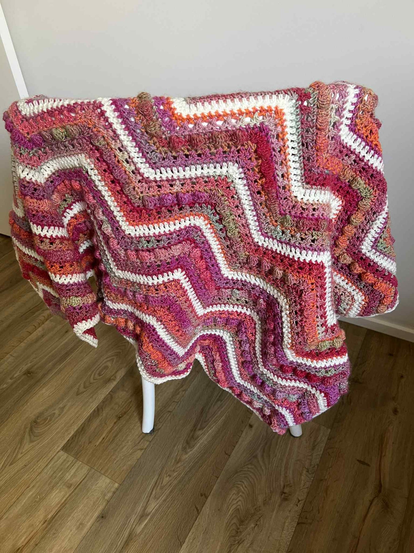 Crochet Blanket - Pink Chevron