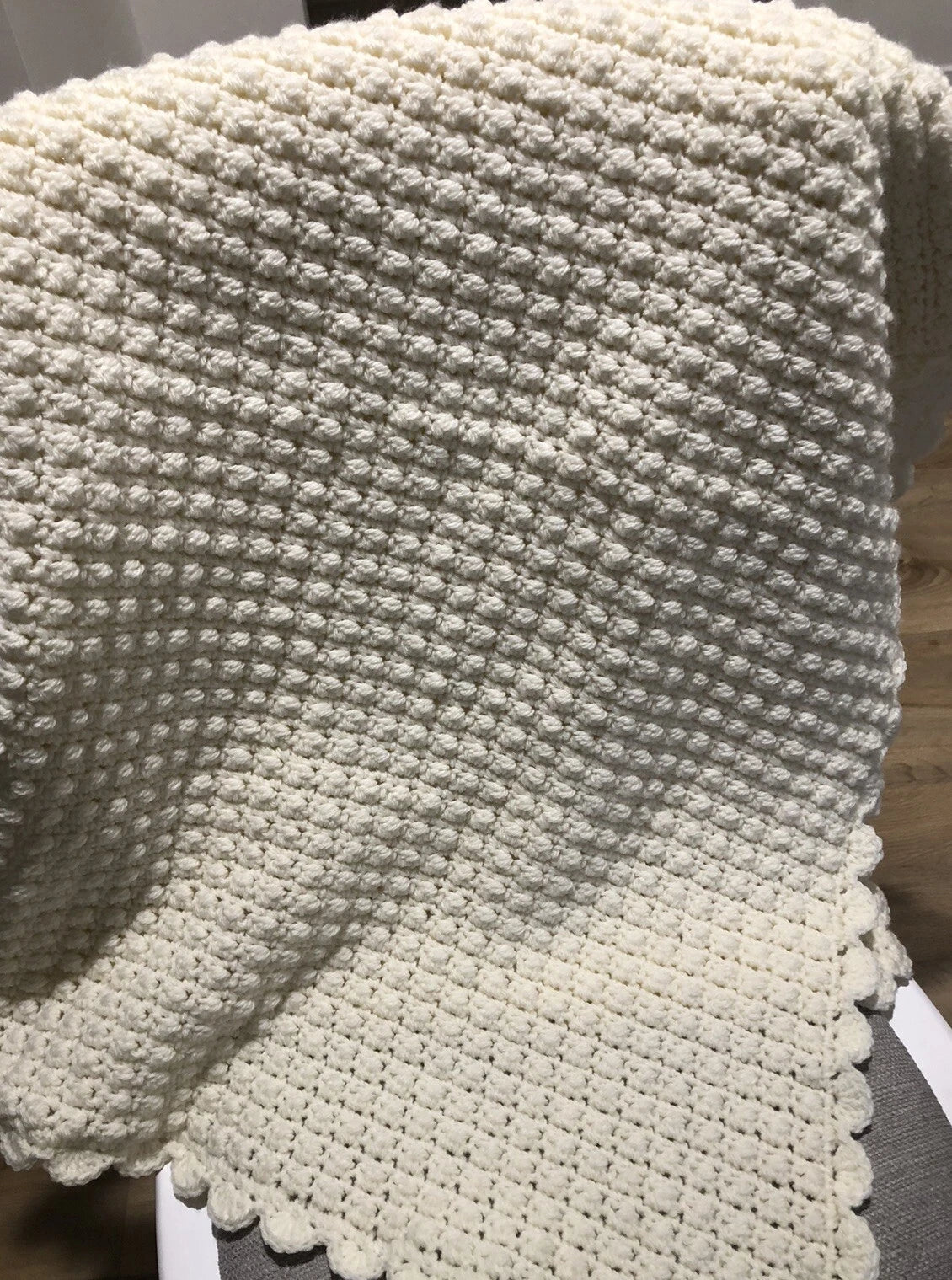 Crochet Blanket - Heirloom White or Cream