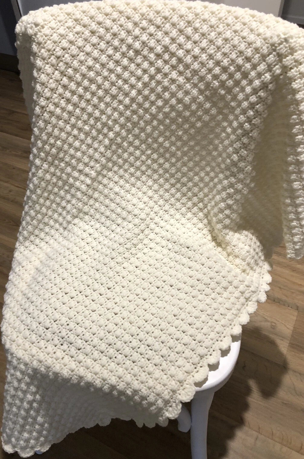 Crochet Blanket - Heirloom White or Cream