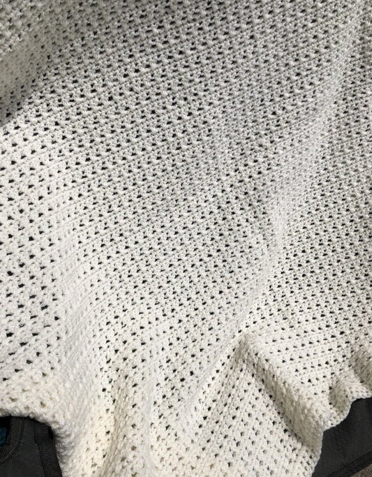 Crochet Blanket - Heirloom White or Cream
