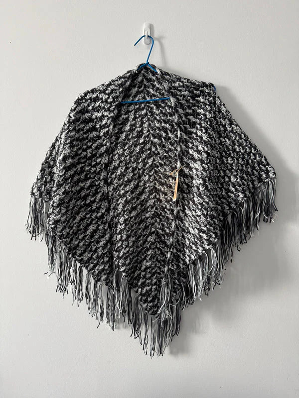 Crochet Ladies Shawl - Black & White