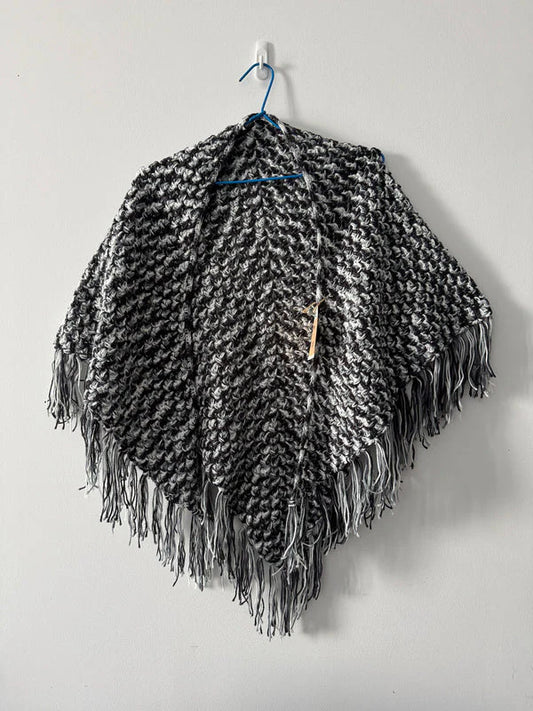 Crochet Ladies Shawl - Black & White